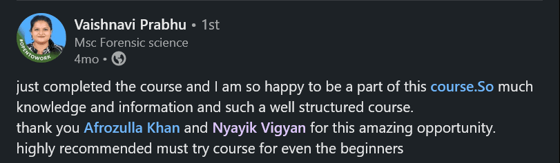 Student LinkedIn Success Story 1